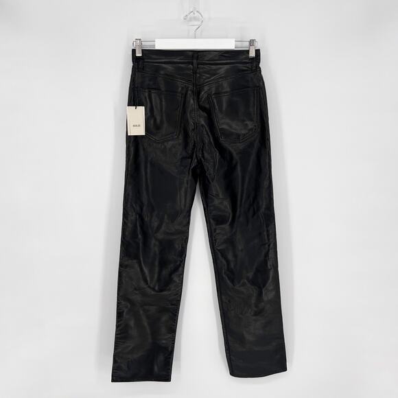 AGOLDE NWT 90s Pinch Waist Recycled Leather Pants Women’s Size 27 Detox - Picture 7 of 7